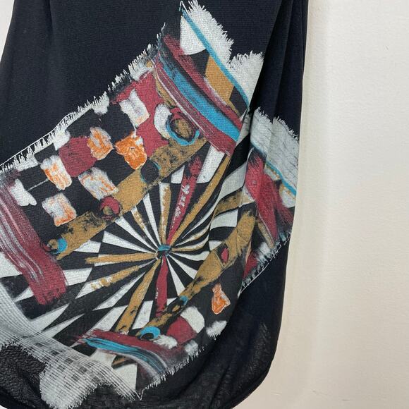 Save the Queen Y2K Mesh Halter Sleeveless Hi Low Chenille Tunic Top Black L - Picture 11 of 15